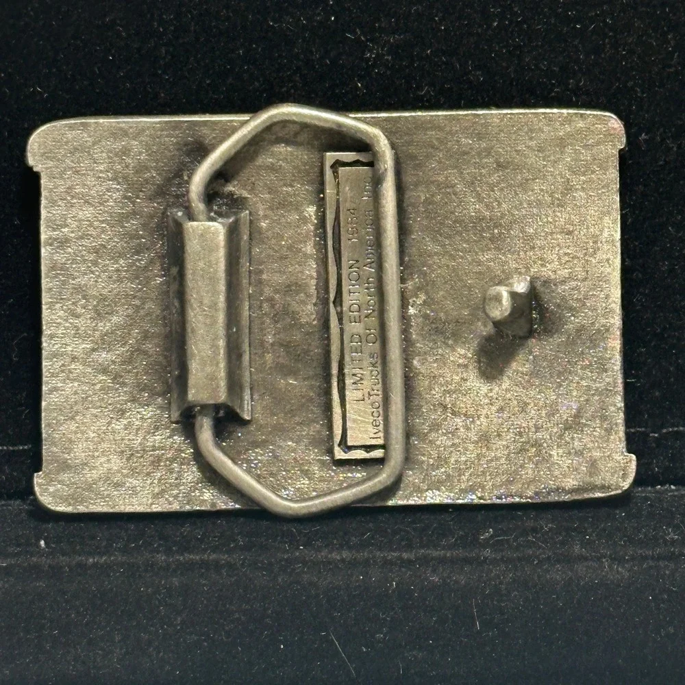 Vintage IVECO Semi Truck Tractor Trailer Advertising Belt Buckle 1984 Limited Ed